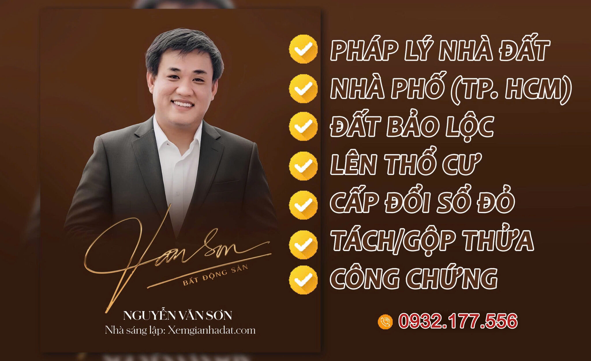 Mua bán, tư vấn pháp lý nhà đất cùng Văn Sơn