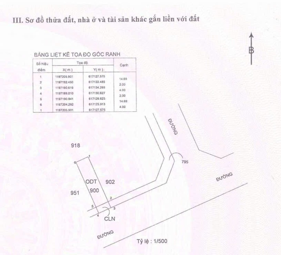 để xác định vị trí đất theo sổ hồng (tọa độ x và y)