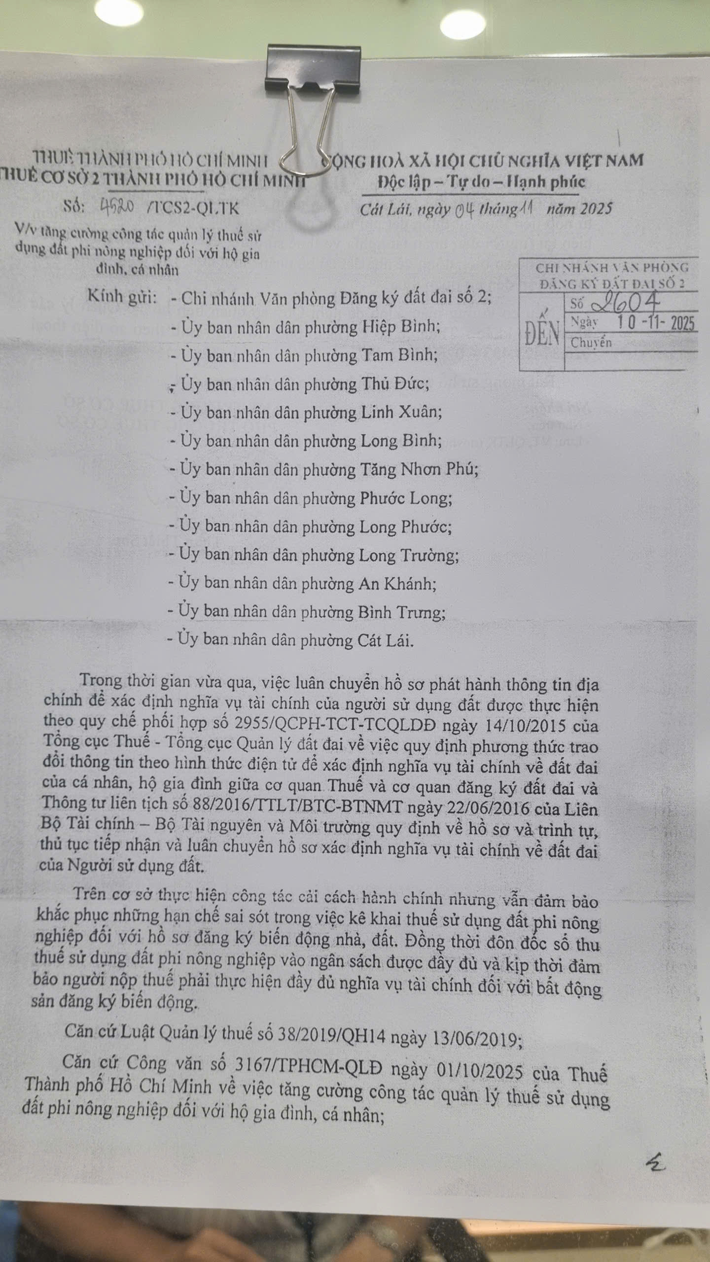 trước khi nộp hồ sơ đăng bộ sang tên người bán nhà đất cần phải hoàn tất nghĩa vụ đóng thuế phi nông nghiệp
